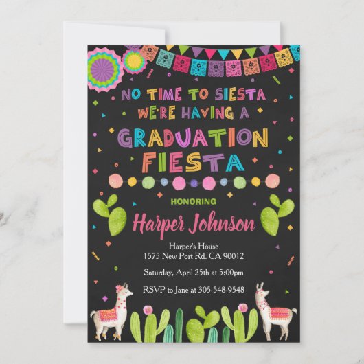 Graduation Party Invite Mexican Fiesta Invitation 招待状 (正面)