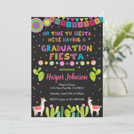 Graduation Party Invite Mexican Fiesta Invitation 招待状 (スタンド正面)