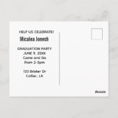 Graduation Party Invite Postcard ポストカード (裏面)