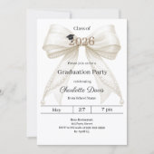 Graduation party ivory bow class of 2026 招待状 (正面)