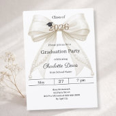 Graduation party ivory bow class of 2026 招待状