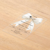 Graduation party ivory bow class of 2026 luxury アクリル招待状 (レイダウン)
