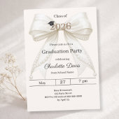 Graduation party ivory bow cream class of 2026 招待状