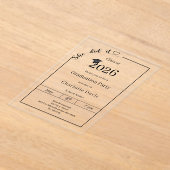 Graduation party minimalist modern She did it アクリル招待状 (レイダウン)