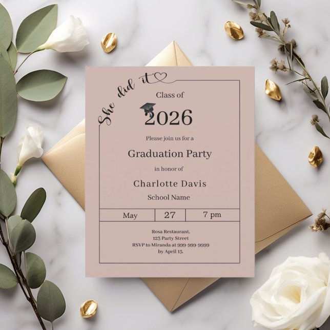 Graduation party mocha She did it invitation (クリエイターアップロード済み)