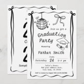 Graduation Party Modern 招待状 (正面/裏面)