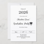 Graduation party modern class of 2026 招待状 (正面)