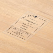 Graduation party modern minimalist She did it アクリル招待状 (レイダウン)