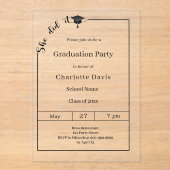 Graduation party modern minimalist She did it アクリル招待状 (正面)