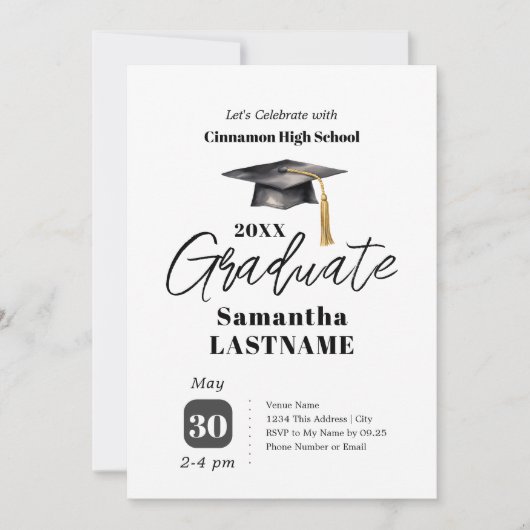 Graduation Party One Photo Invitations 招待状 (正面)