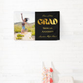 Graduation Party Photo Black Gold Typography Yard 横断幕 (インサイチュ)