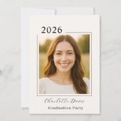 Graduation party photo class of 2026 beige 招待状 (正面)