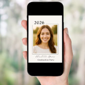 Graduation party photo class of 2026 beige 招待状