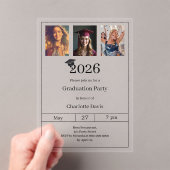 Graduation party photo luxury アクリル招待状 (インサイチュ (ポータブル))