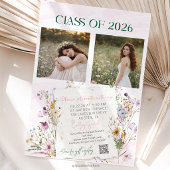 Graduation party QR Code Wildflower   招待状