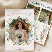 Graduation party QR Code Wildflower  