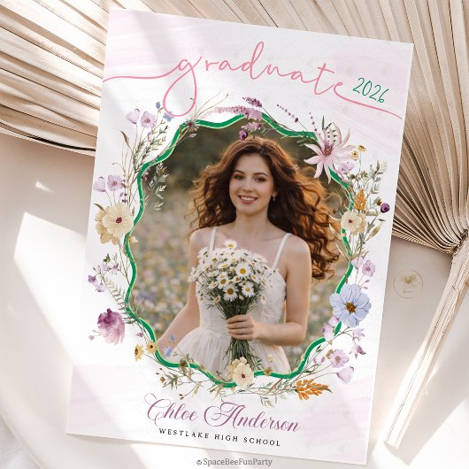 Graduation party QR Code Wildflower   Invitation 招待状