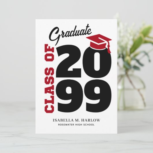 Graduation Party Red Black 招待状 (スタンド正面)