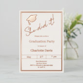 Graduation party rose gold luxury She did it 箔招待状 (立ち正面)
