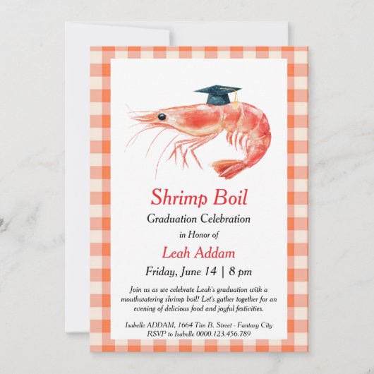 Graduation Party Shrimp Boil Invitation 招待状 (正面)