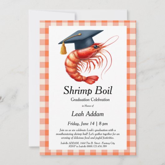 Graduation Party Shrimp Boil Invitation 招待状 (正面)