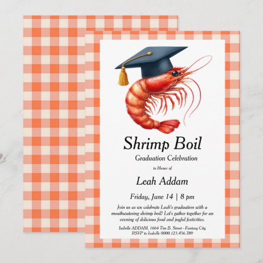 Graduation Party Shrimp Boil Invitation 招待状 (正面/裏面)