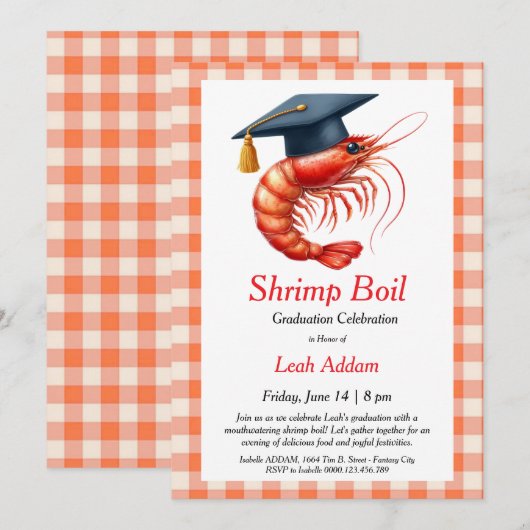 Graduation Party Shrimp Boil Invitation 招待状 (正面/裏面)