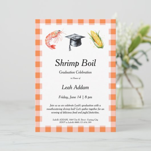 Graduation Party Shrimp Boil Invitation 招待状 (スタンド正面)