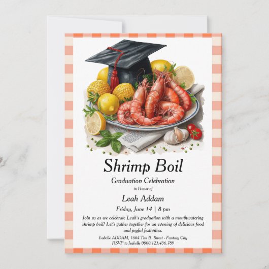 Graduation Party Shrimp Boil Invitation 招待状 (正面)