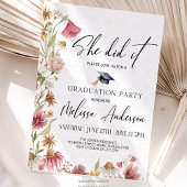 Graduation Party  Wildflower Photo 招待状