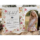 Graduation Party  Wildflower Photo 招待状