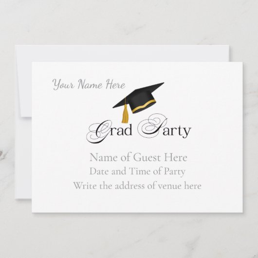 Graduation Party with Custom Name and Class Year 招待状 (正面)