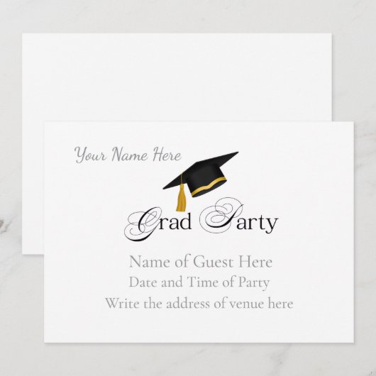 Graduation Party with Custom Name and Class Year 招待状 (正面/裏面)