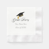 Graduation Party with Custom Name and Class Year 縁ありカクテルナプキン (正面)