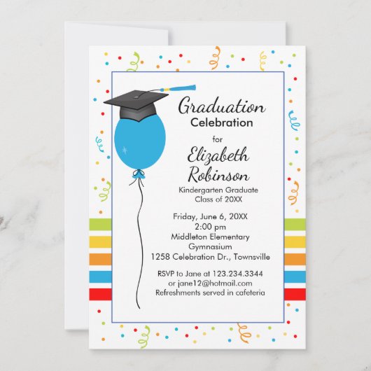 Graduation Pary Invitation Kindergarten graduation 招待状 (正面)
