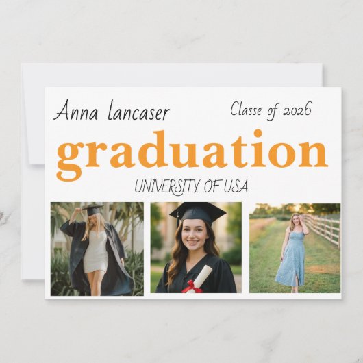 Graduation Personalized Photo Class of 20xx Custom 招待状 (正面)