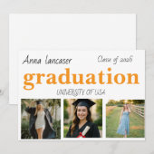 Graduation Personalized Photo Class of 20xx Custom 招待状 (正面/裏面)