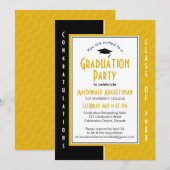 GRADUATION Personalized Yellow SCIENCE Graduate 招待状 (正面/裏面)