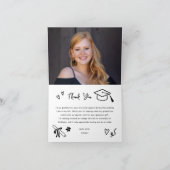 Graduation Photo and Doodle Icons サンキューカード (内部)