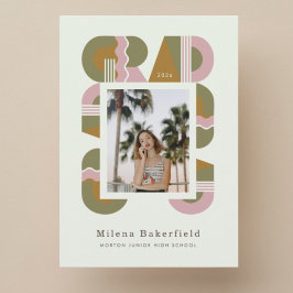 Graduation photo announcement card 2026 invitation 招待状