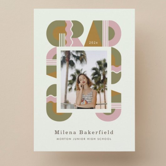 Graduation photo announcement card 2026 invitation 招待状