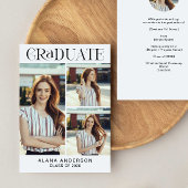 Graduation Photo Announcement Modern Collage 案内状