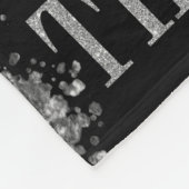 Graduation Photo Blanket Black Silver Glitter フリースブランケット (角)