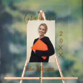 Graduation photo brown golden year 20XX namesimple アクリルサイン (ニュートラル)