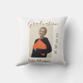 Graduation photo brown golden year 20XX namesimple クッション (裏面)