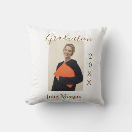Graduation photo brown golden year 20XX namesimple クッション