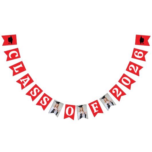 Graduation Photo Bunting Flags - Class of 2026 バンティングフラッグ (全)