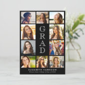 Graduation Photo Collage Black 案内状 (スタンド正面)