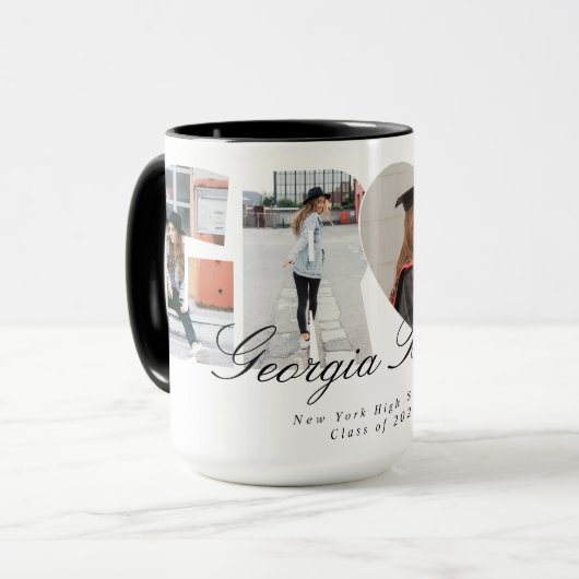Graduation Photo Collage Graduate Gift Keepsake マグカップ (正面左)