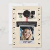 Graduation Photo Collage Vintage Boho Trendy  招待状 (正面)